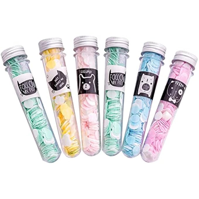 TRAVELING PORTABLE DISPOSABLE BOTTLE SHAPED PAPER SOAP FOR TRAVEL ESSENTIAL FOR MEN,WOMEN & KIDS. PAPER SOAP KIDS,HAND WASH PAPER,PORTABLE PAPER SOAP,SOAP PAPER TRAVELLING (PACK OF 6) (ASSORTED)